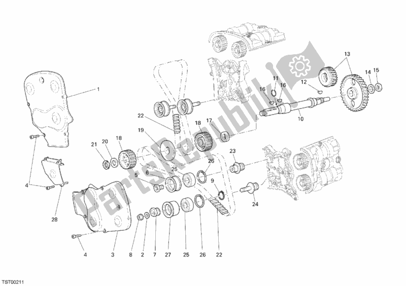 Tutte le parti per il Cinghia Di Distribuzione del Ducati Monster S4R USA 1000 2007